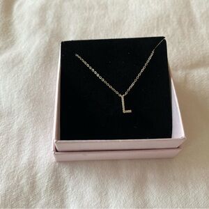 Amelia Rose Sterling Diamond Initial 'L' Necklace